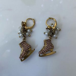 Betsey Johnson Figure Skate Earrings
